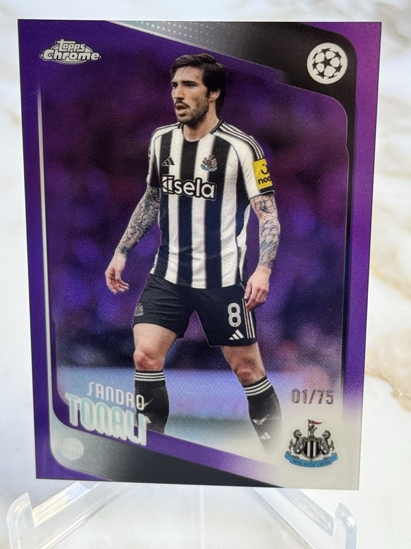2026 Topps UEFA Sandro Tonali #109 Purple Refractor  1/75 Newcastle United