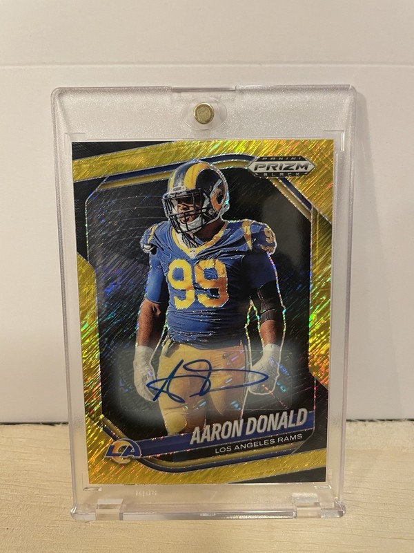 2025 Panini Prizm Black FOTL Aaron Donald Gold Shimmer Auto /10 Rams #78