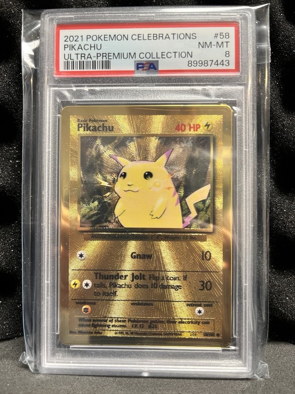2021 Pokémon Celebrations Pikachu Ultra Premium Collection #58 PSA 8