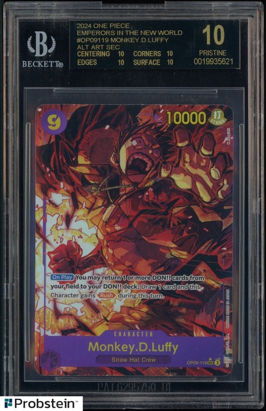 2024 One Piece Emperors in New World OP09119 Monkey D. Luffy BGS 10 BLACK LABEL