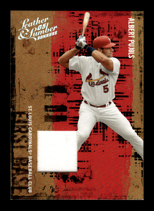 2005 Donruss Leather & Lumber Albert Pujols #5 Game Used Jersey Relic /250
