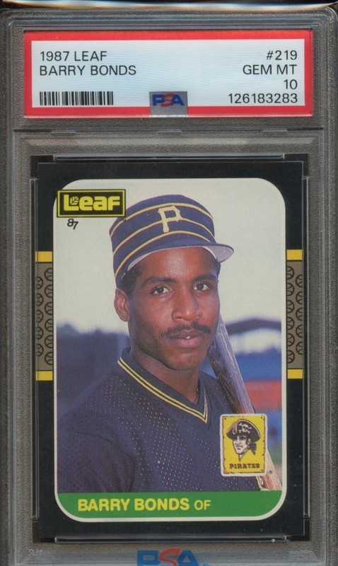 1987 Leaf Barry Bonds RC #219 - PSA 10 GEM MT