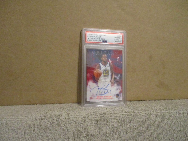 2019-20 PANINI ORIGINS KEVIN DURANT #AG-KDR RED ON CARD AUTO 12/25 PSA 8 10 AUTO