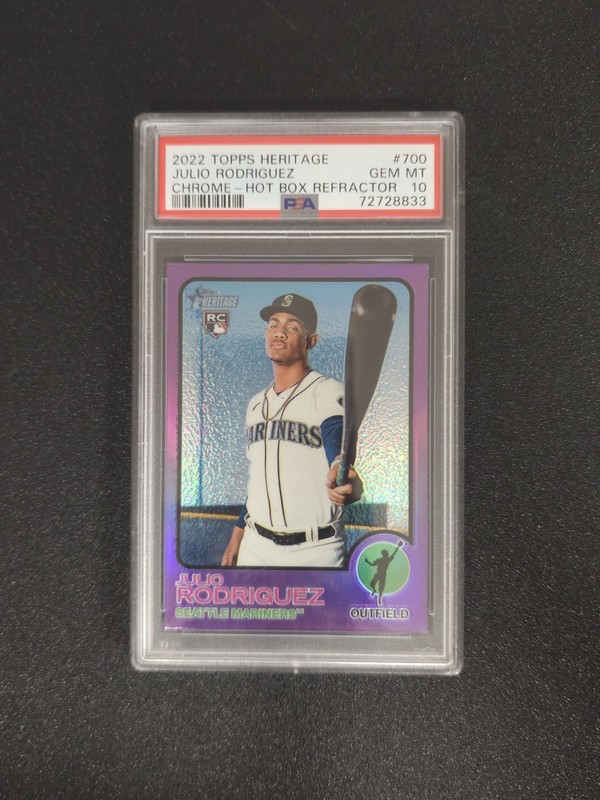 2022 Topps Heritage Hot Box Purple Chrome Julio Rodriguez PSA 10 Rookie RC
