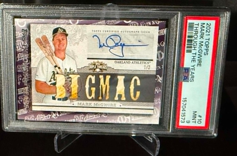 2021 Topps Through the Years Mark Mcgwire #TTY-11 A'S 1B REPRINT AUTO PSA 9
