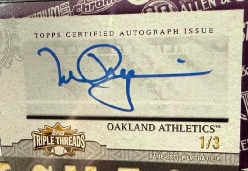 2021 Topps Through the Years Mark Mcgwire #TTY-11 A'S 1B REPRINT AUTO PSA 9 view 2