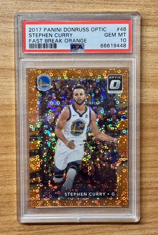 2017-18 Panini Optic Stephen Curry Orange Fast Break /193 PSA 10 Gem Mint - RARE