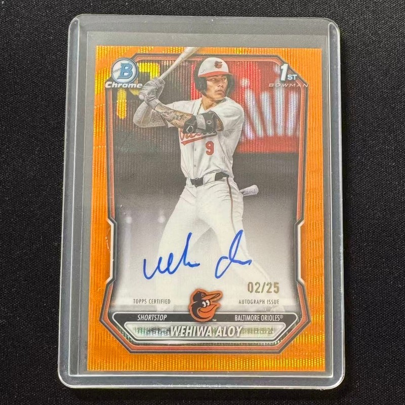 🫐ZD 2026 BOWMAN CHROME ORANGE WAVE AUTO 1ST WEHIWA ALOY /25
