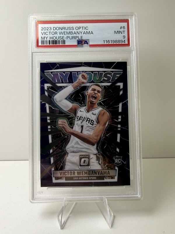 Panini Donruss Optic 2023-24 Victor Wembanyama My House Purple RC #6 PSA 9
