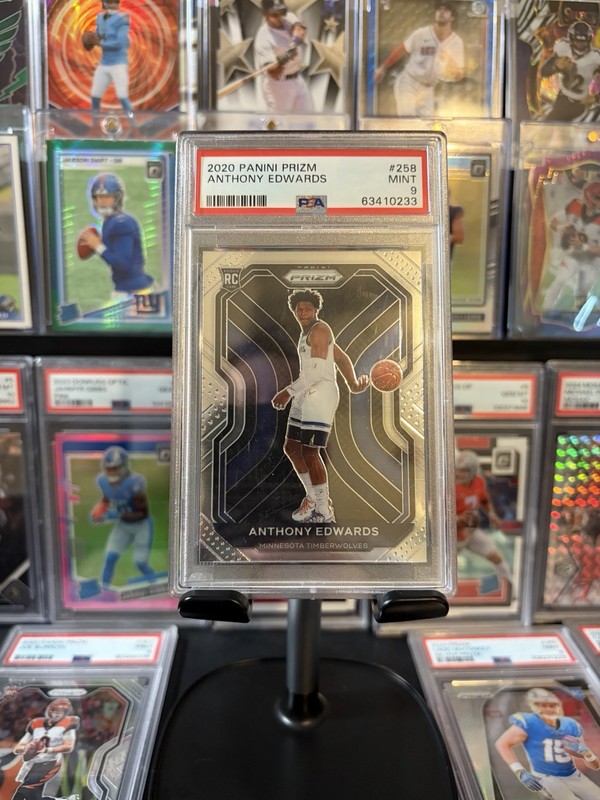ANTHONY EDWARDS 2020 PANINI PRIZM BASE ROOKIE RCTIMBERWOLVES #258 RC PSA 9