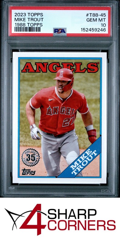 2023 TOPPS 1988 TOPPS BASEBALL #T88-45 MIKE TROUT PSA 10