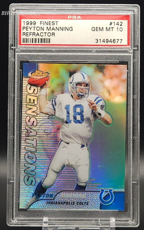 1999 Finest Peyton Manning Rookie Refractor PSA10 GEM #142
