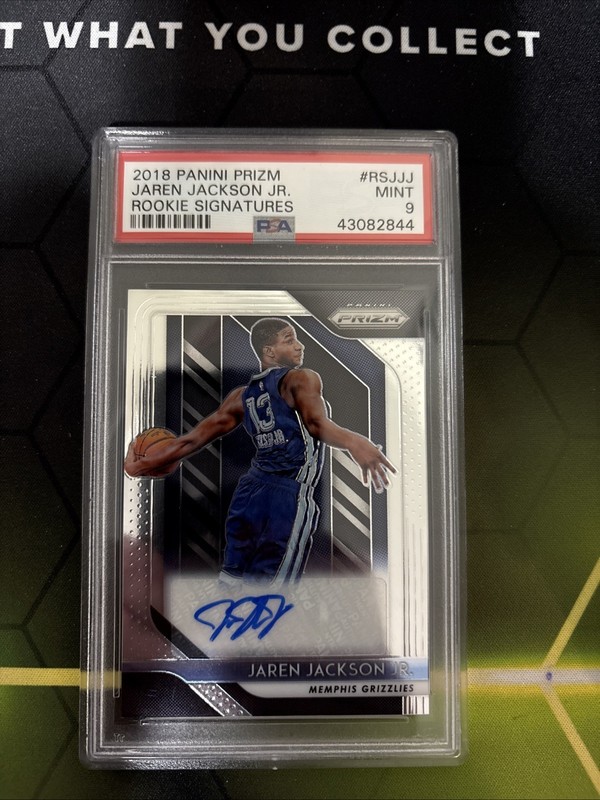 2018 PANINI PRIZM JAREN JACKSON JR. ROOKIE SIGNATURES AUTO RC PSA 9 #RS-JJJ