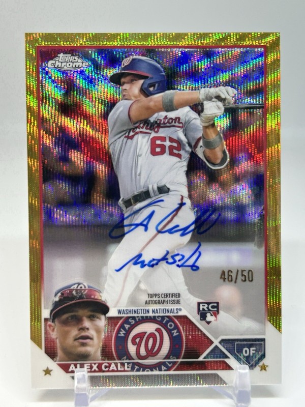Alex Call 2023 Topps Chrome Rookie Auto #RAAC Gold Wave /50 Ref view 1