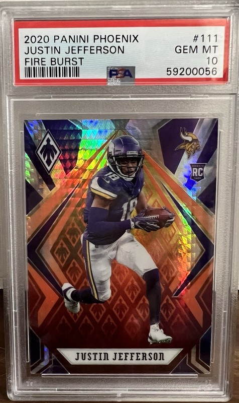 2020 Panini Phoenix - Rookies Justin Jefferson #111 Fire Burst (RC) - PSA 10