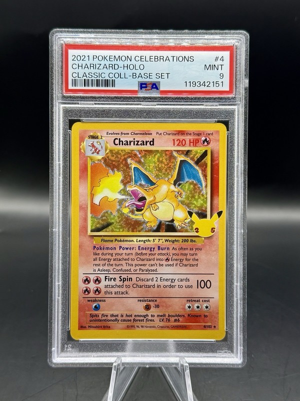 PSA 9 Charizard 4/102 Pokemon Celebrations: Classic Collection 2021 English