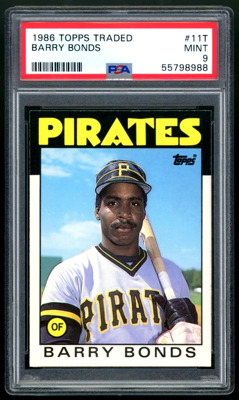 1986 Topps Traded Baseball Barry Bonds #11T Pirates Rookie RC PSA 9 MINT
