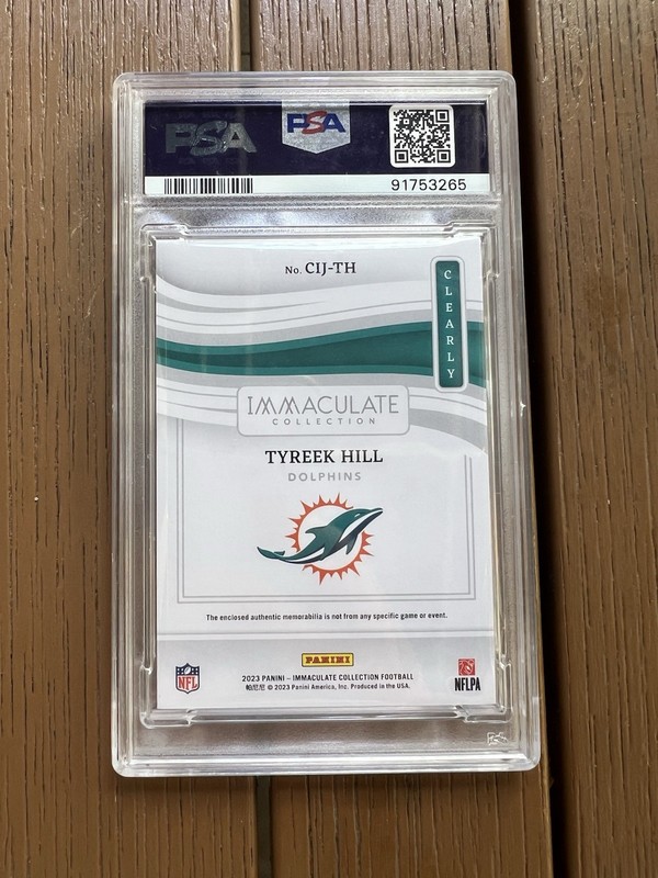 2023 Panini Immaculate Clearly Jersey-Prime Tyreek Hill /10 PSA 10 view 2