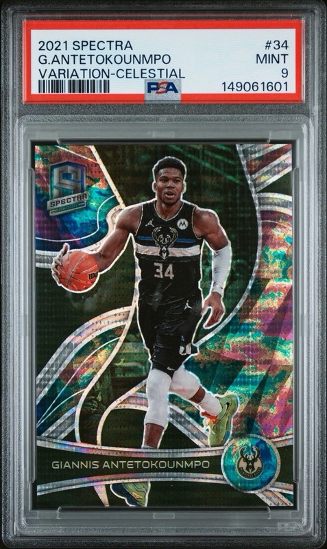2021-22 Panini Spectra Giannis Antetokounmpo #70 Celestial Variation /99 PSA 9