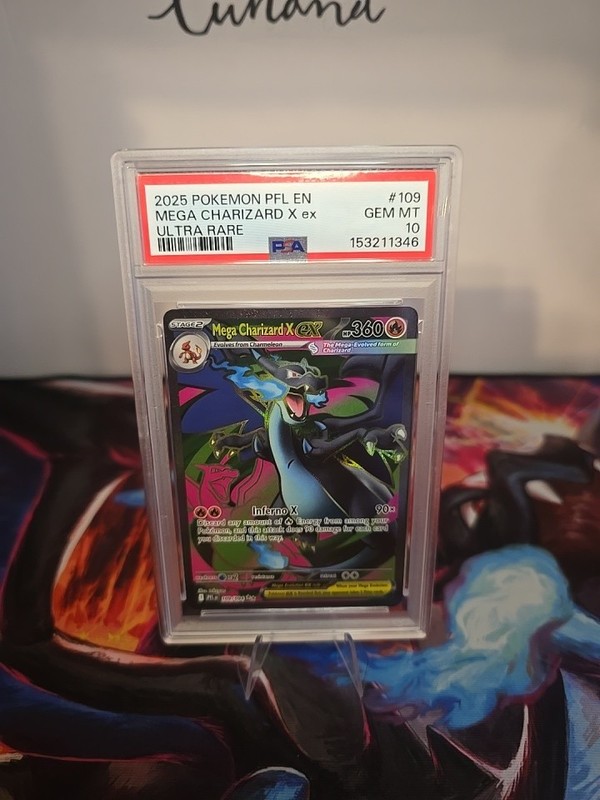 POKEMON PFL PHANTASMAL FLAMES ULTRA RARE 109 MEGA CHARIZARD X EX PSA 10 GEM MINT