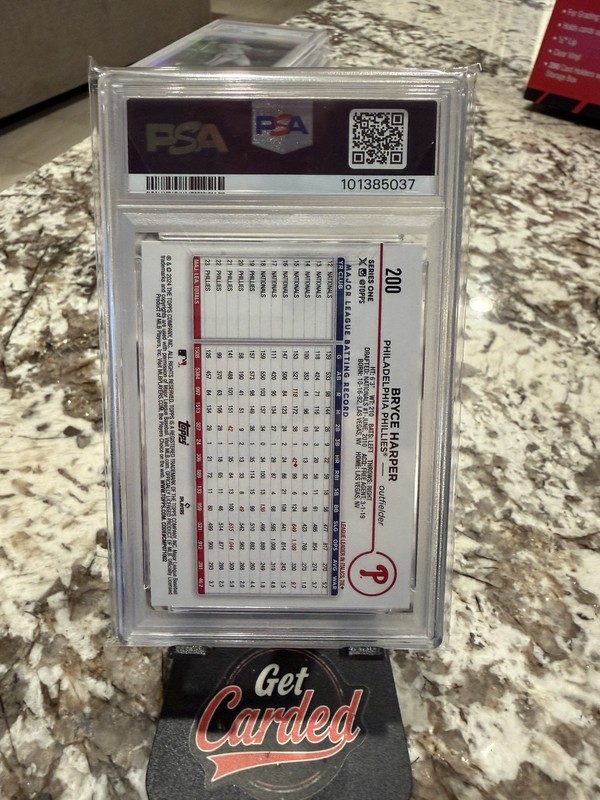 2024 Topps 582 Montgomery Bryce Harper PSA 10 view 2