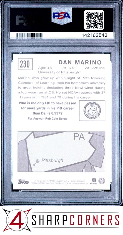 2009 TOPPS MAGIC #230 DAN MARINO HOF PSA 10 view 2