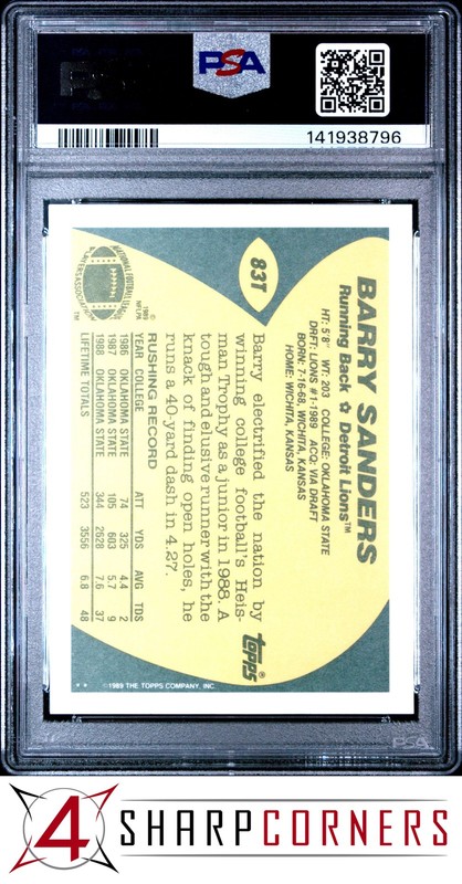 1989 Topps Traded #83t Barry Sanders Rc Heisman Hof