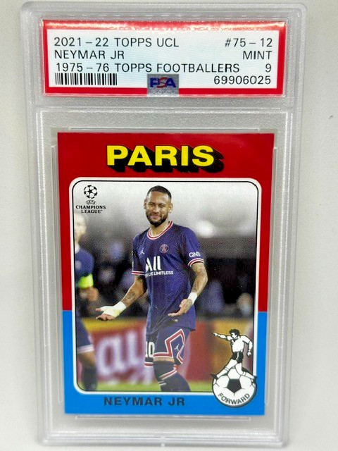 Neymar Jr 2021-22 Topps UCL 1975-76 Topps Footballers Retro #75-12