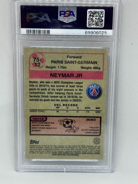 Neymar Jr 2021-22 Topps UCL 1975-76 Topps Footballers Retro #75-12 view 2