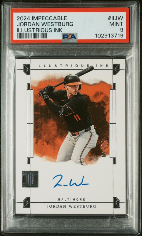 2024 Impeccable Jordan Westburg Illustrious Ink /49 Auto PSA 9 Baltimore Orioles