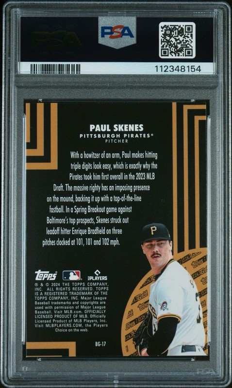 2024 Topps Update Series - Topps Black Gold Paul Skenes #BG-17 (RC) PSA 9 MINT view 2