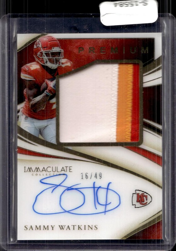 2020 Panini Immaculate Sammy Watkins Premium Patch RC Auto #/49