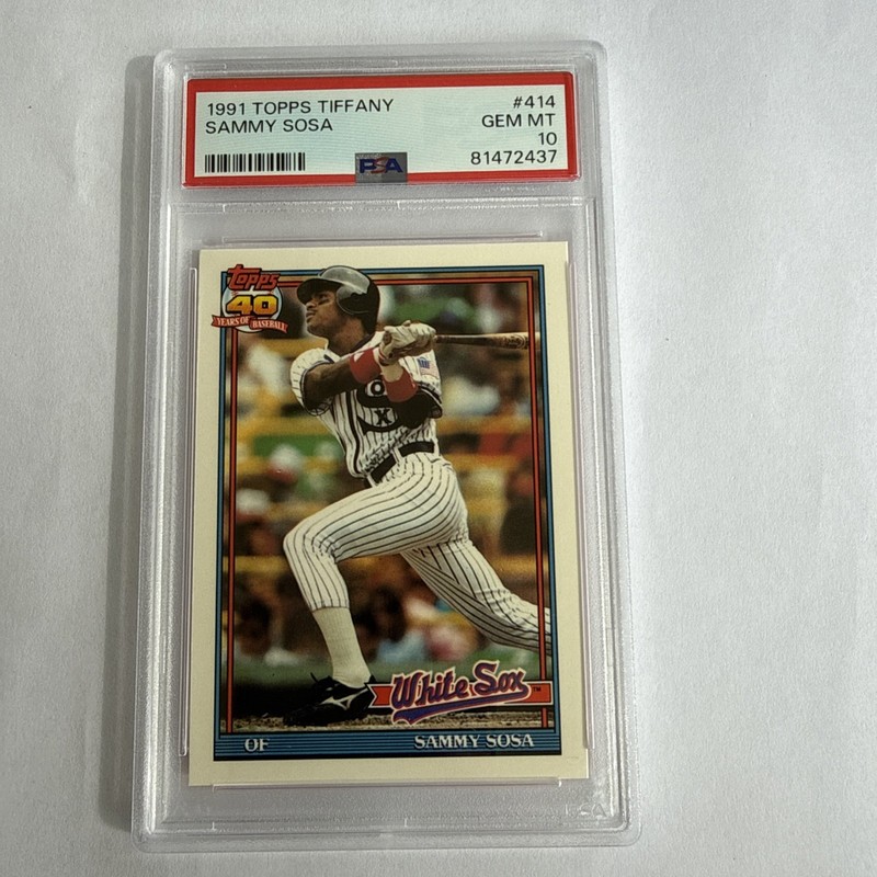 1991 Topps TIFFANY #414 Sammy Sosa 🔥PSA 10 🔥 POP 124 👀 Chicago White Sox ⚾️