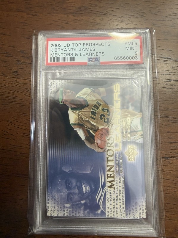 2003 UD TOP PROSPECTS MENTORS & LEARNERS #ML5 KOBE BRYANT/LEBRON JAMES PSA 9