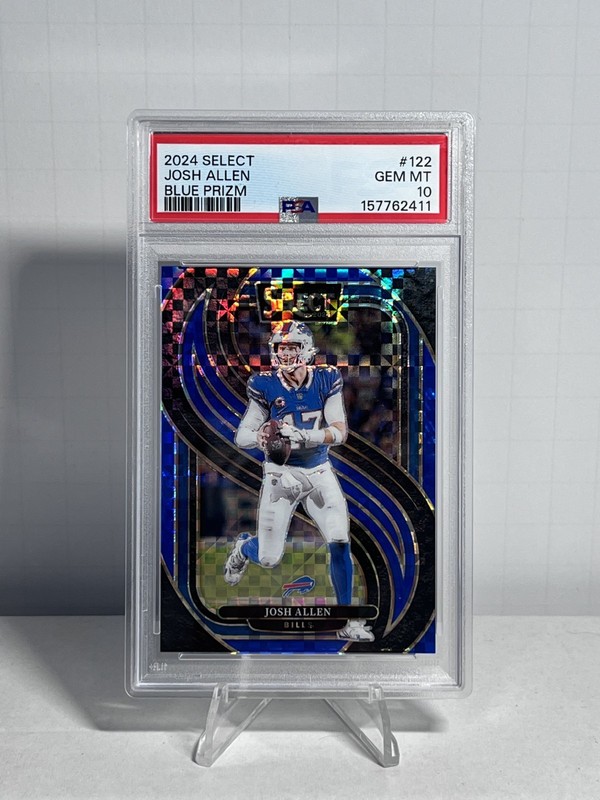 2024 Panini Select Premier Josh Allen Color Match #122 Blue Prizm 13/175 PSA 10