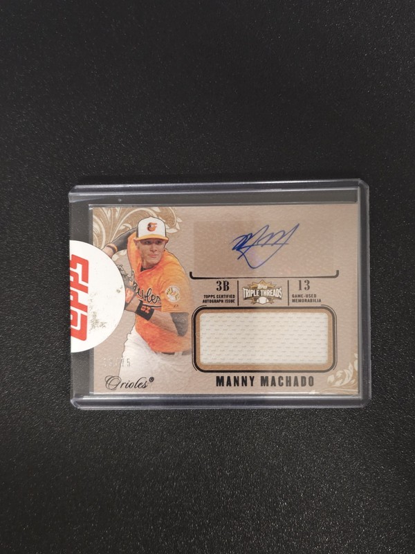 2014 Triple Threads Manny Machado UAJR-MMA Orioles Patch Auto Sepia /75 Sealed