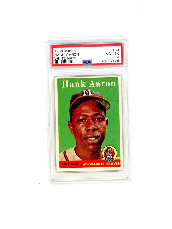 1958 Topps PSA 4#30 Hank Aaron White Letter Very Nice/Clean 4!