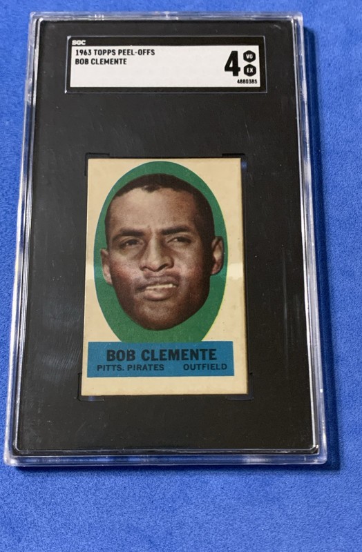 1963 Topps - Peel-Offs Roberto Clemente Bob on Card, Peeling Instructions