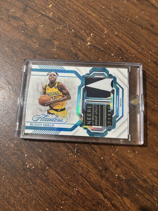 2022 Flawless Basketball Buddy Hield Dual Laundry Tags Platinum 1/1 Patches GU