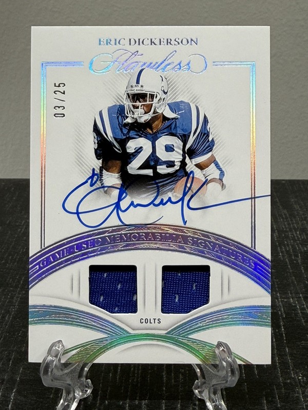 2025 Panini Flawless Eric Dickerson Game-Used Patch Auto /25 Colts