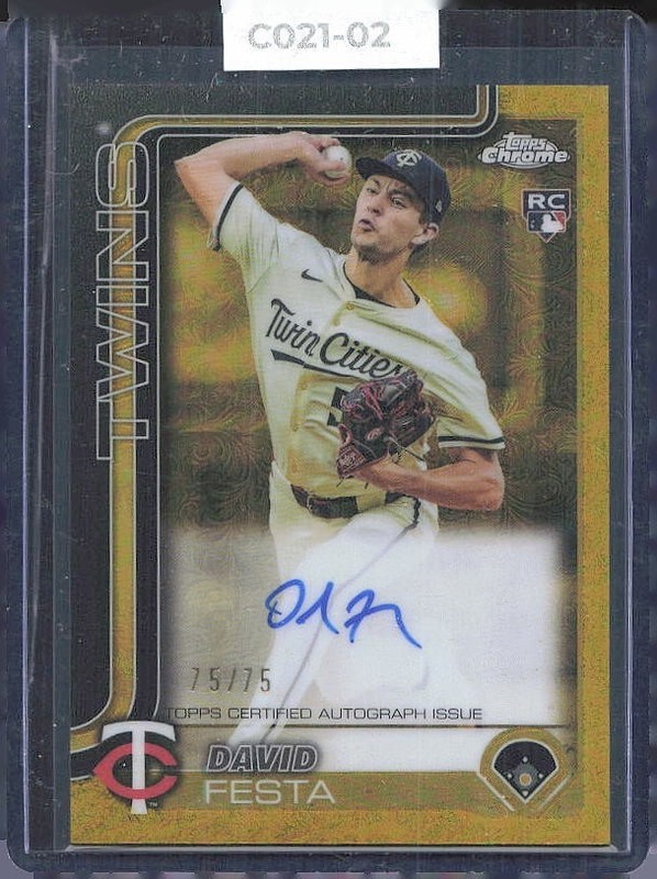 2025 Topps Chrome Gilded Collection - David Festa #CGA-DF Gold Auto /75 (RC) (Z)