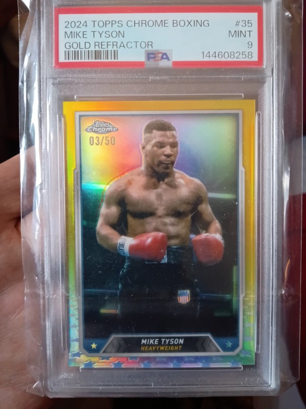 2024 Topps Chrome Boxing MIKE TYSON - GOLD REFRACTOR /50 - PSA 9 MINT - 1st Year