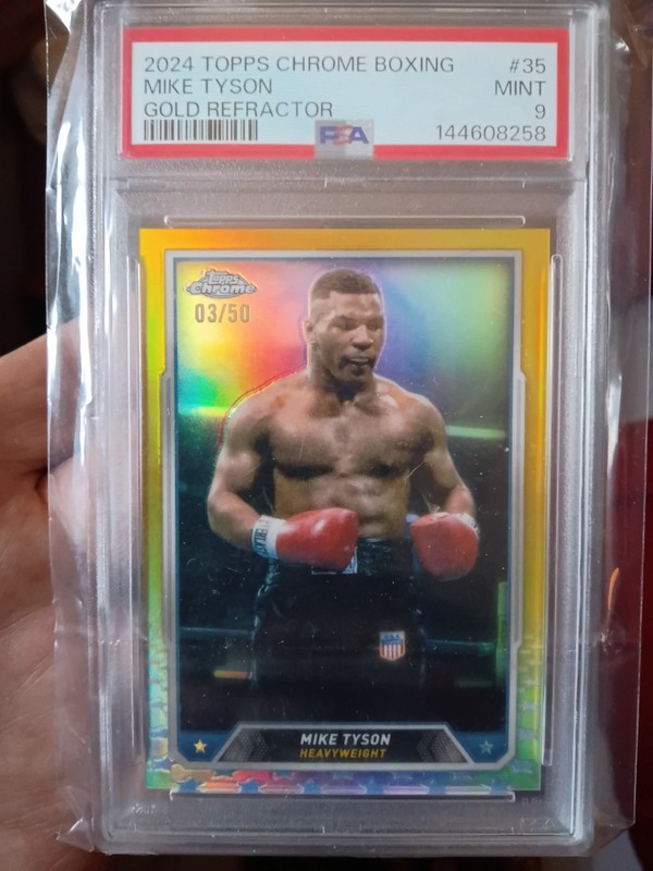 2024 Topps Chrome Boxing MIKE TYSON - GOLD REFRACTOR /50 - PSA 9 MINT - 1st Year view 2