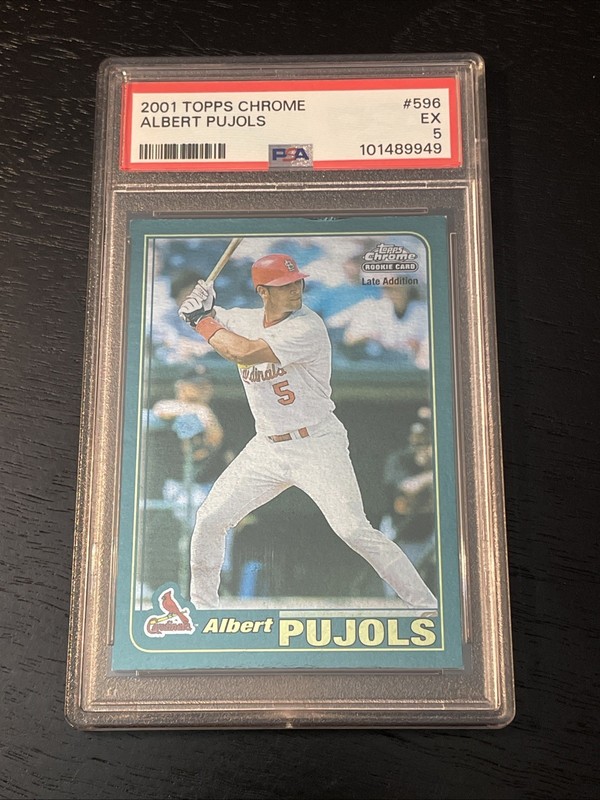 2001 Topps Chrome Albert Pujols Cardinals Late Addition Rookie Card #596 PSA 5