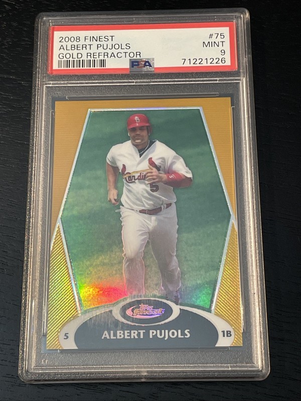 Albert Pujols 2008 Topps Finest Gold Refractor #75 SP /50 PSA 9 Mint