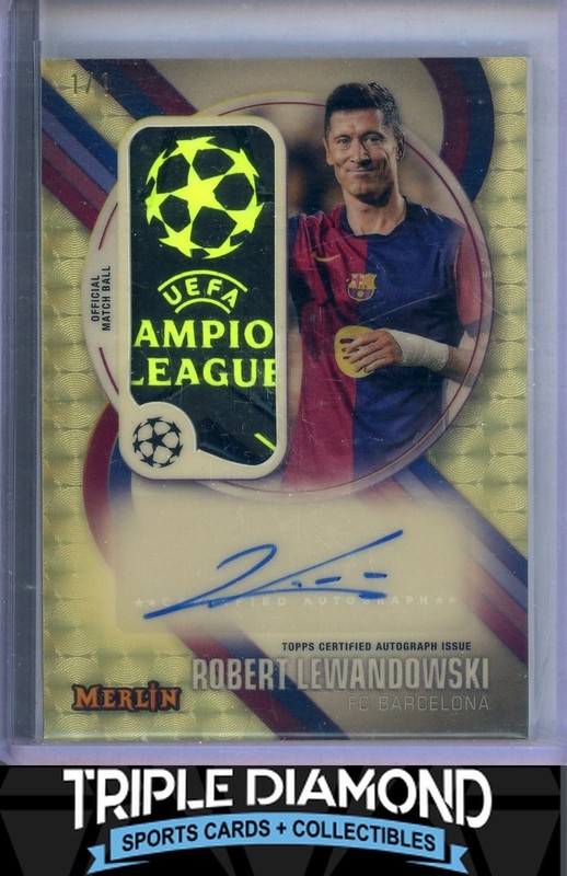 2024 Merlin UCC Robert Lewandowski Match Ball Patch Auto Superfractor #1/1 O818