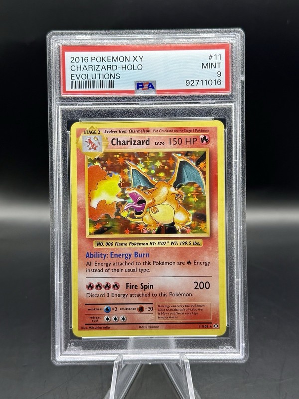 PSA 9 Charizard Holo 11/108 Pokemon XY Evolutions 2016 English