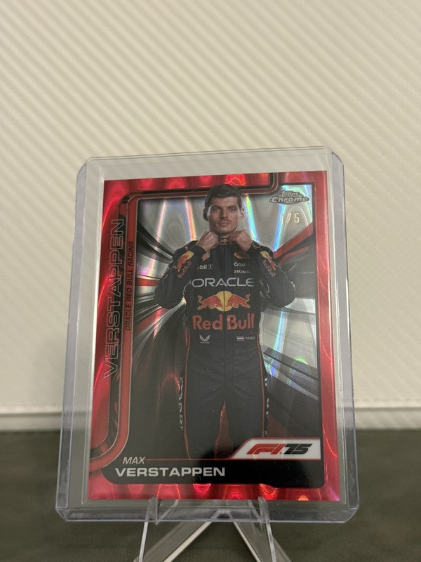 2025 Topps Chrome F1 Max Verstappen /5 Red Raywave Refractor #1 