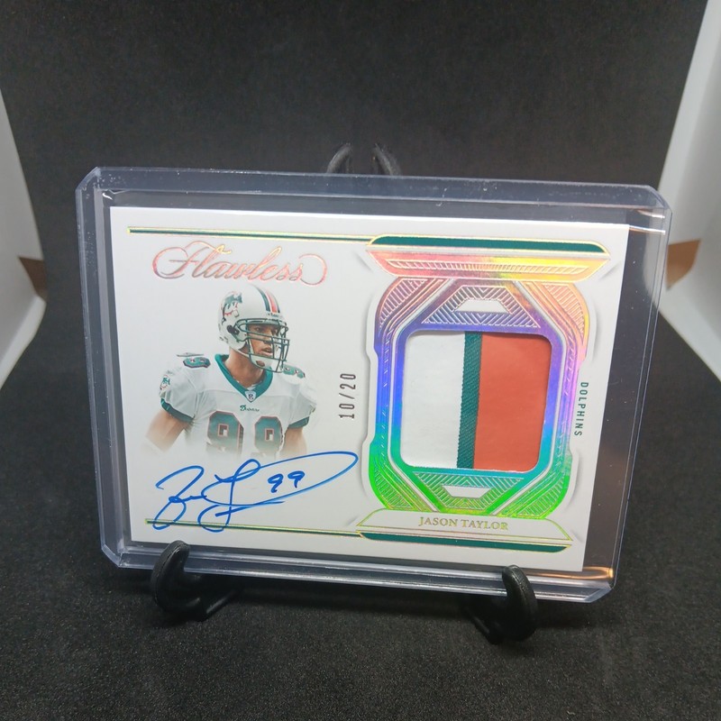 2024 Panini Flawless Jason Taylor Distinguished Patch Auto On-Card /20 Dolphins