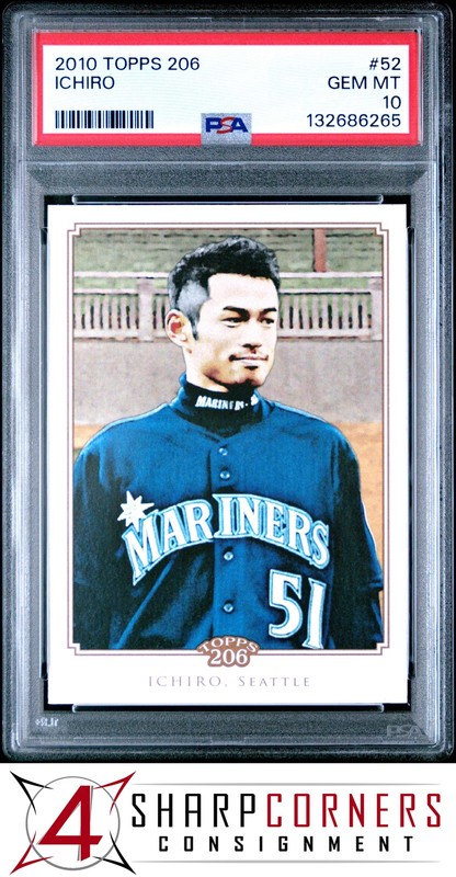 2010 TOPPS 206 #52 ICHIRO SUZUKI HOF PSA 10